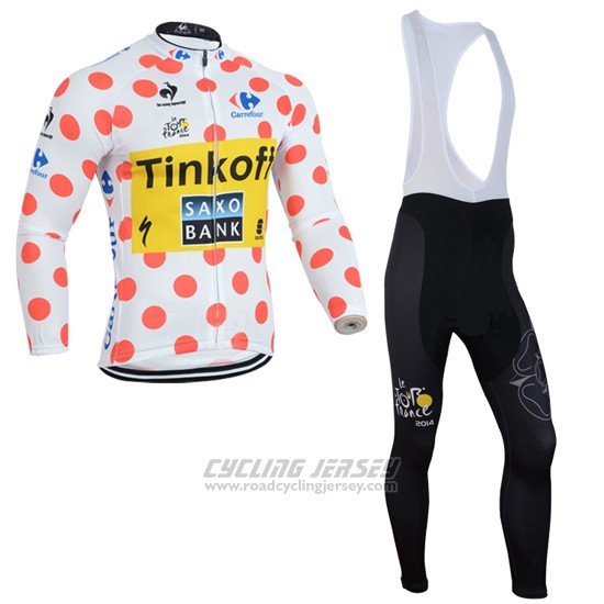 2014 Cycling Jersey Saxobank Lider White and Red Long Sleeve and Bib Tight